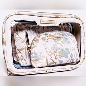 Nip luxury VS limited ed bridal triple blue floral zip bag online exclusive